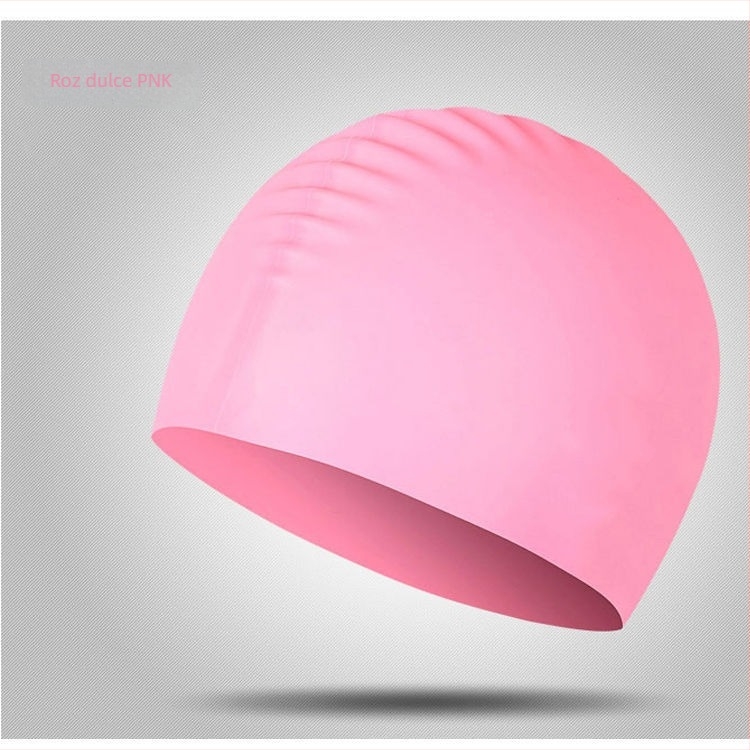 Pălărie de înot din silicon impermeabil cu protecție pentru urechi pentru adulți — unisex, confortabilă, imprimare logo disponibilă