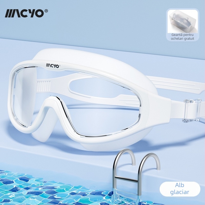 MACYO ochelari de înot antifog, HD, ramă mare, pentru adulți, lentile PC