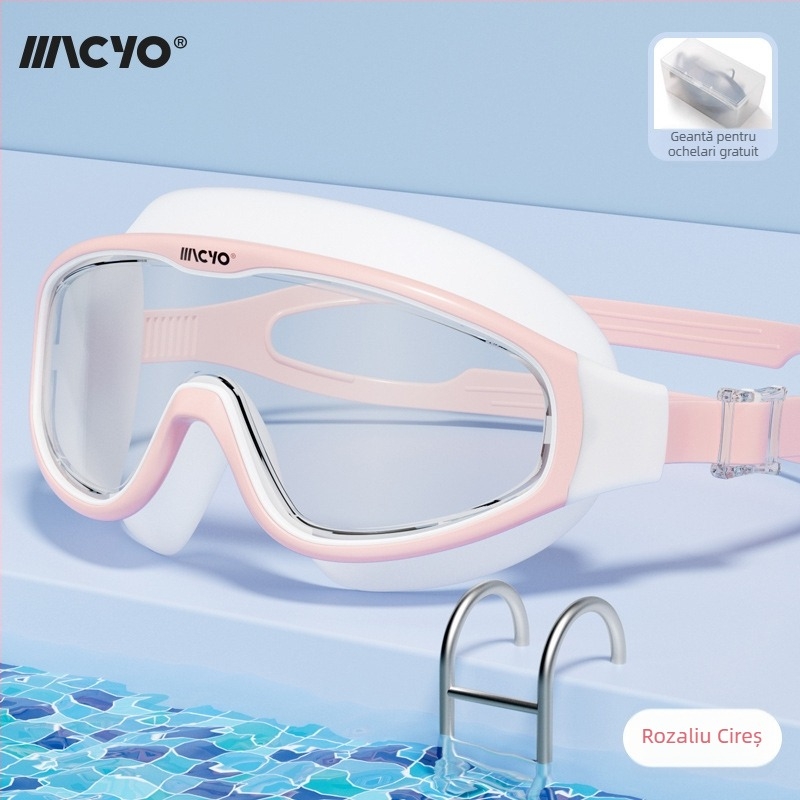 MACYO ochelari de înot antifog, HD, ramă mare, pentru adulți, lentile PC