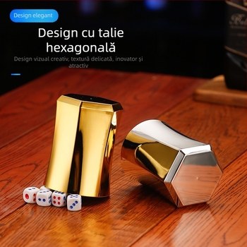 Haoxing ABS Căpăcel pentru zaruri, formă hexagonală cu talie, placare electroplată îngroșată, pentru bar/KTV, personalizabil, 100 buc./cutie