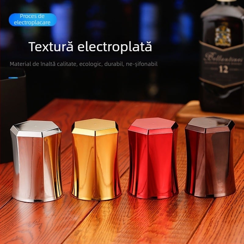 Haoxing ABS Căpăcel pentru zaruri, formă hexagonală cu talie, placare electroplată îngroșată, pentru bar/KTV, personalizabil, 100 buc./cutie