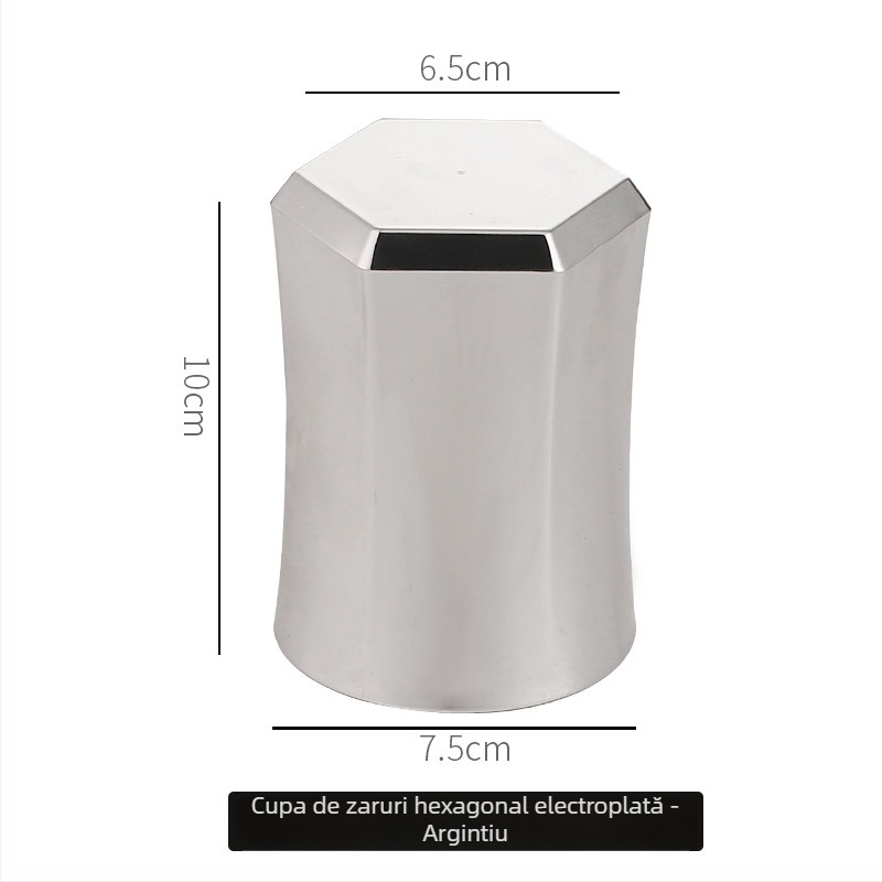 Haoxing ABS Căpăcel pentru zaruri, formă hexagonală cu talie, placare electroplată îngroșată, pentru bar/KTV, personalizabil, 100 buc./cutie