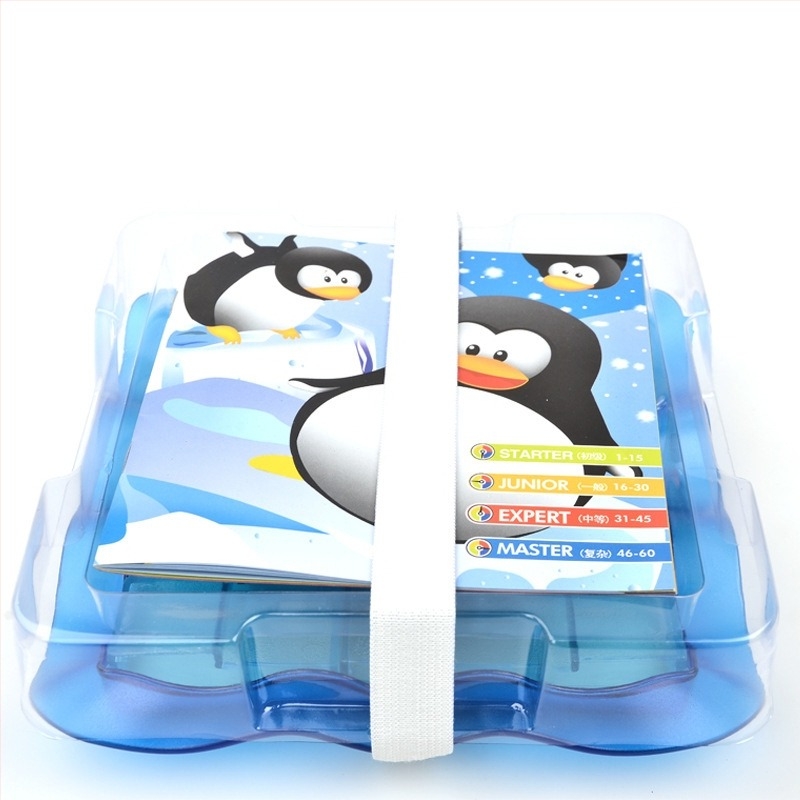 Puzzle labirint pinguini — joc de masă de birou, din plastic, brand Good Little Egg, stimulează gândirea logică și coordonarea mână-ochi, pentru copii 4-6 ani