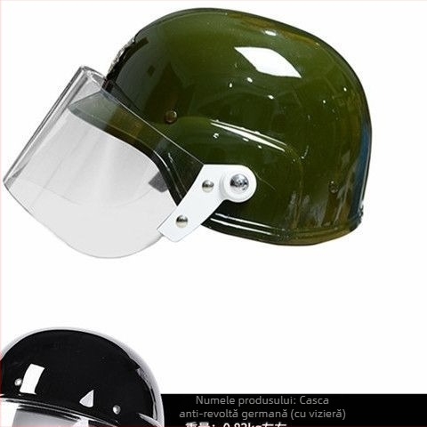 Cască din oțel cu protecție împotriva exploziei, cu mască – recuzită militară pentru filme și televiziune, pentru fani ai armatei