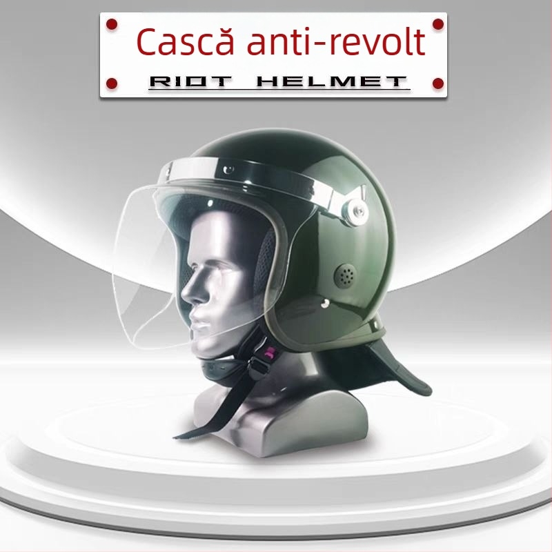 Cască din oțel cu protecție împotriva exploziei, cu mască – recuzită militară pentru filme și televiziune, pentru fani ai armatei