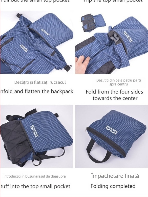 Rucsac outdoor ușor 25L, Roll-Top pliabil, impermeabil, respirabil, curele cu aer