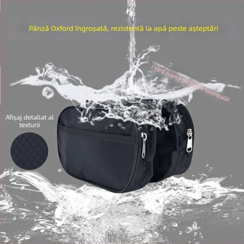 Geantă de cadru impermeabilă, rezistentă la uzură, pentru biciclete de drum și MTB, cu buzunar pentru telefon