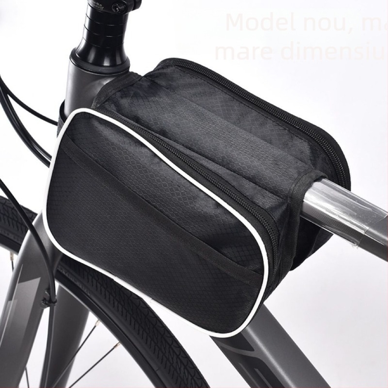 Geantă de cadru impermeabilă, rezistentă la uzură, pentru biciclete de drum și MTB, cu buzunar pentru telefon