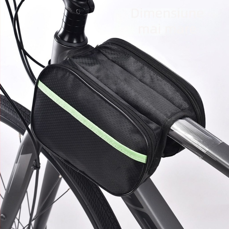 Geantă de cadru impermeabilă, rezistentă la uzură, pentru biciclete de drum și MTB, cu buzunar pentru telefon