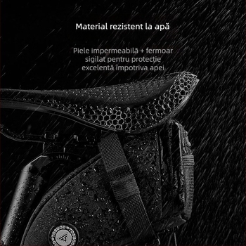 Geantă de șa pentru bicicletă, capacitate mare, EVA+PUB fibră de carbon, 1.9L, model ASSSD5542, cu căptușeală