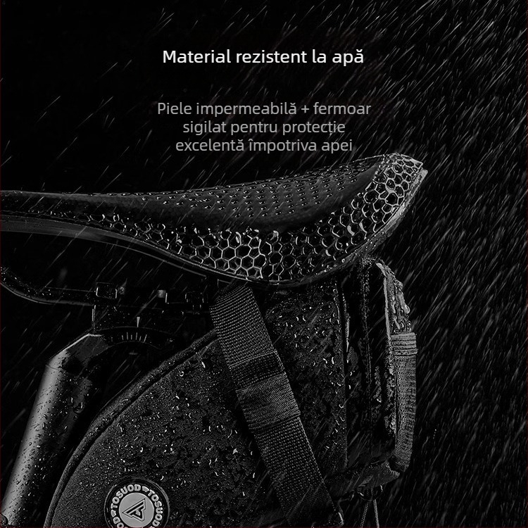 Geantă de șa pentru bicicletă, capacitate mare, EVA+PUB fibră de carbon, 1.9L, model ASSSD5542, cu căptușeală