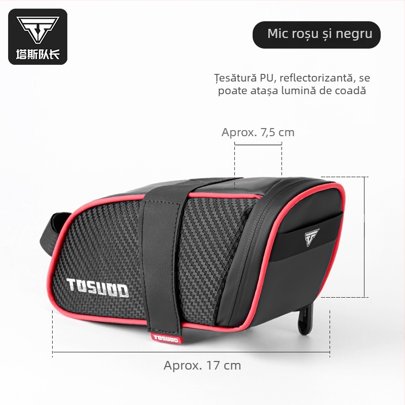 Geantă de șa pentru bicicletă, capacitate mare, EVA+PUB fibră de carbon, 1.9L, model ASSSD5542, cu căptușeală