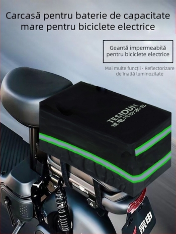 TESIDUN geantă pentru bicicletă pentru depozitare spate, poliester, husă de protecție baterie litiu, model mic, capacitate 8, cu căptușeală