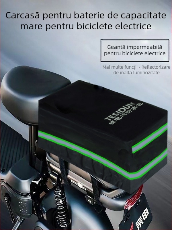 TESIDUN geantă pentru bicicletă pentru depozitare spate, poliester, husă de protecție baterie litiu, model mic, capacitate 8, cu căptușeală