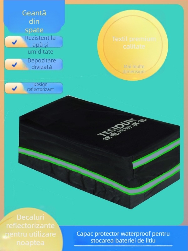 TESIDUN geantă pentru bicicletă pentru depozitare spate, poliester, husă de protecție baterie litiu, model mic, capacitate 8, cu căptușeală