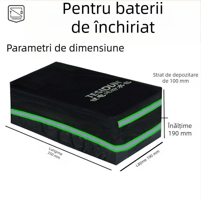 TESIDUN geantă pentru bicicletă pentru depozitare spate, poliester, husă de protecție baterie litiu, model mic, capacitate 8, cu căptușeală