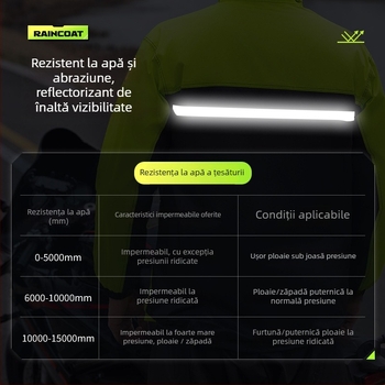 Poncho de ploaie pentru motociclete, pentru adulți – protecție la ploi torențiale, pentru o persoană, imprimare logo disponibilă, material Chun Yafang, adeziv PU impermeabil