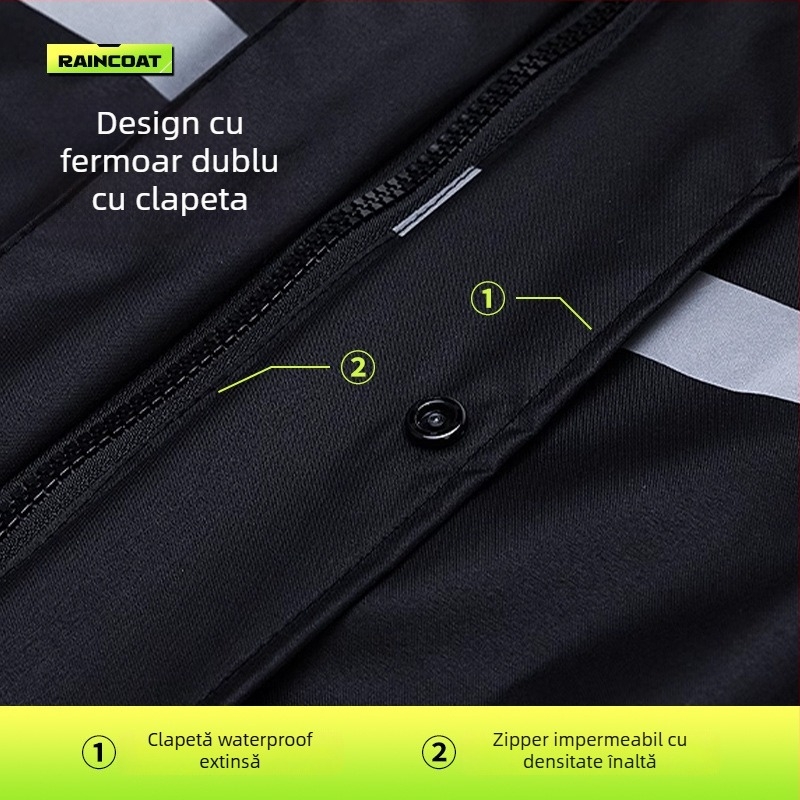 Poncho de ploaie pentru motociclete, pentru adulți – protecție la ploi torențiale, pentru o persoană, imprimare logo disponibilă, material Chun Yafang, adeziv PU impermeabil