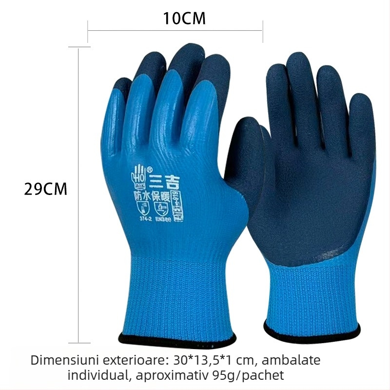 Mănuși de iarnă cu fleece căptușite, groase, impermeabile, rezistente la uzură și frig, rezistente la perforare, mănuși de lucru pentru pescuit și ciclism în aer liber