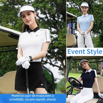 pgm Tricou polo golf pentru femei din amestec de bumbac (92% poliester), vară