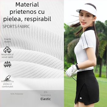 pgm Tricou polo golf pentru femei din amestec de bumbac (92% poliester), vară