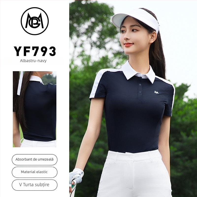 pgm Tricou polo golf pentru femei din amestec de bumbac (92% poliester), vară