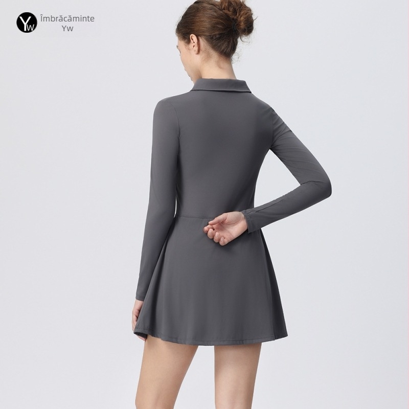 Fustă de tenis dintr-o bucată cu căptușeală pentru uscare rapidă, amestec LYCRA/Nylon 75%/25%, căptușeală 75% Nylon 25% Spandex, Model solid