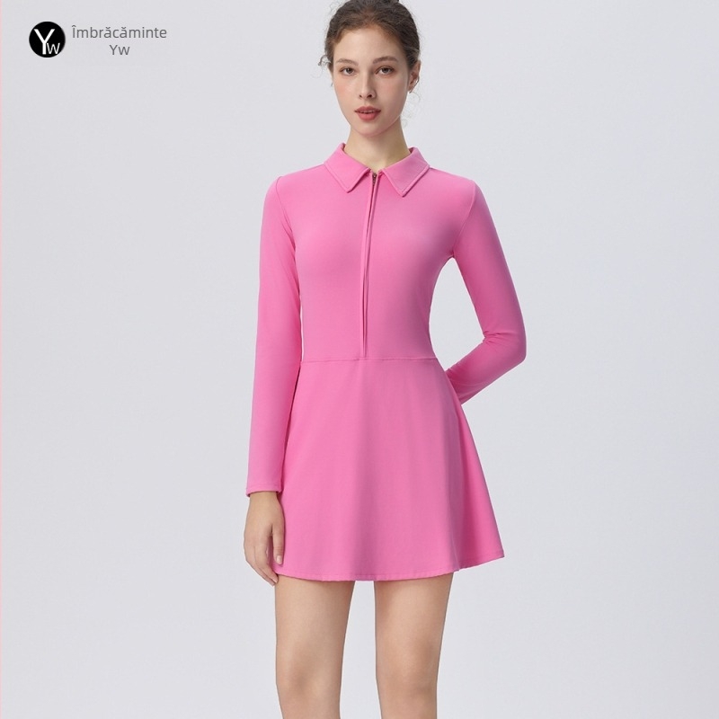 Fustă de tenis dintr-o bucată cu căptușeală pentru uscare rapidă, amestec LYCRA/Nylon 75%/25%, căptușeală 75% Nylon 25% Spandex, Model solid