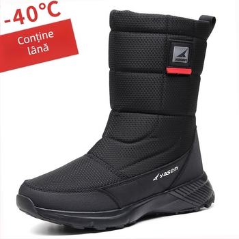 Ghete de zăpadă – încălzite, partea superioară din pânză, talpă din cauciuc rezistent la abraziune, interior din lână, fermoar lateral