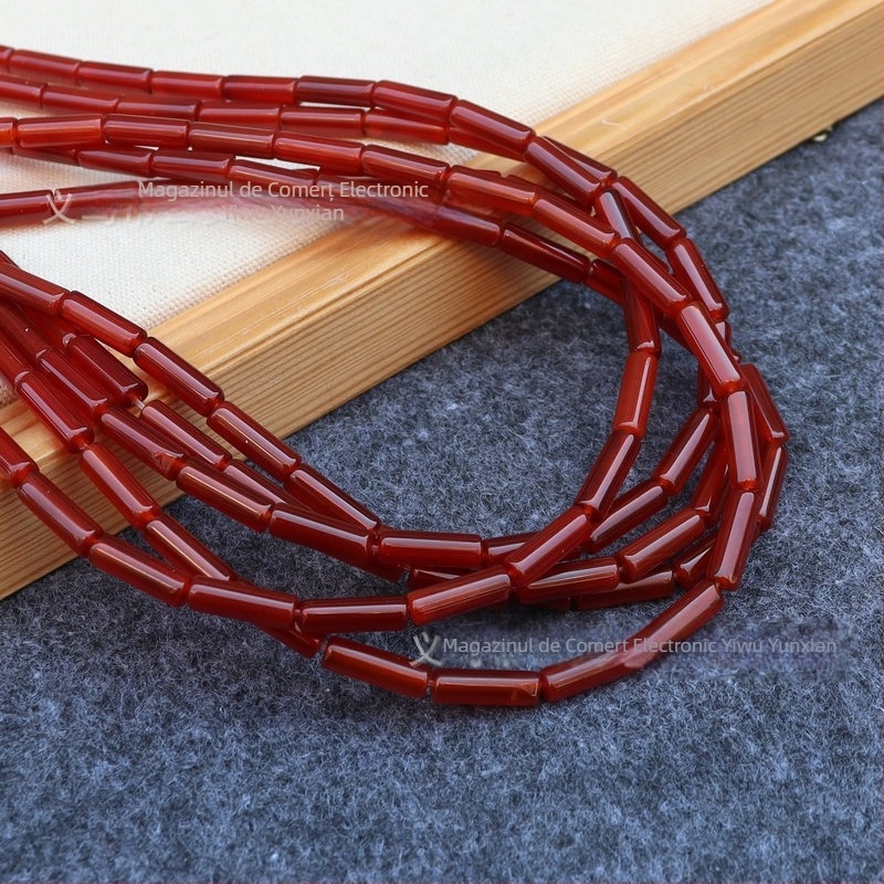 Mărgele libere – piatră naturală, lustruite, cilindrice tubulare, Primăvara 2025