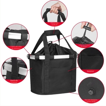 Coș frontal pentru bicicletă de munte, pliabil, din stofă Oxford, brand Inwild, model 162401