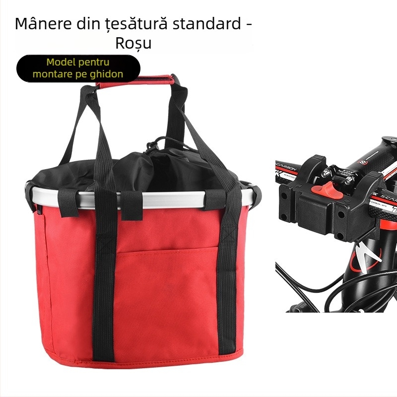 Coș frontal pentru bicicletă de munte, pliabil, din stofă Oxford, brand Inwild, model 162401