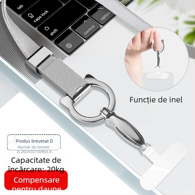 Lanyard pentru telefon mobil - YAGEEN, Unisex, Personalizare disponibilă, Tipărire logo posibil, Cataramă metalică