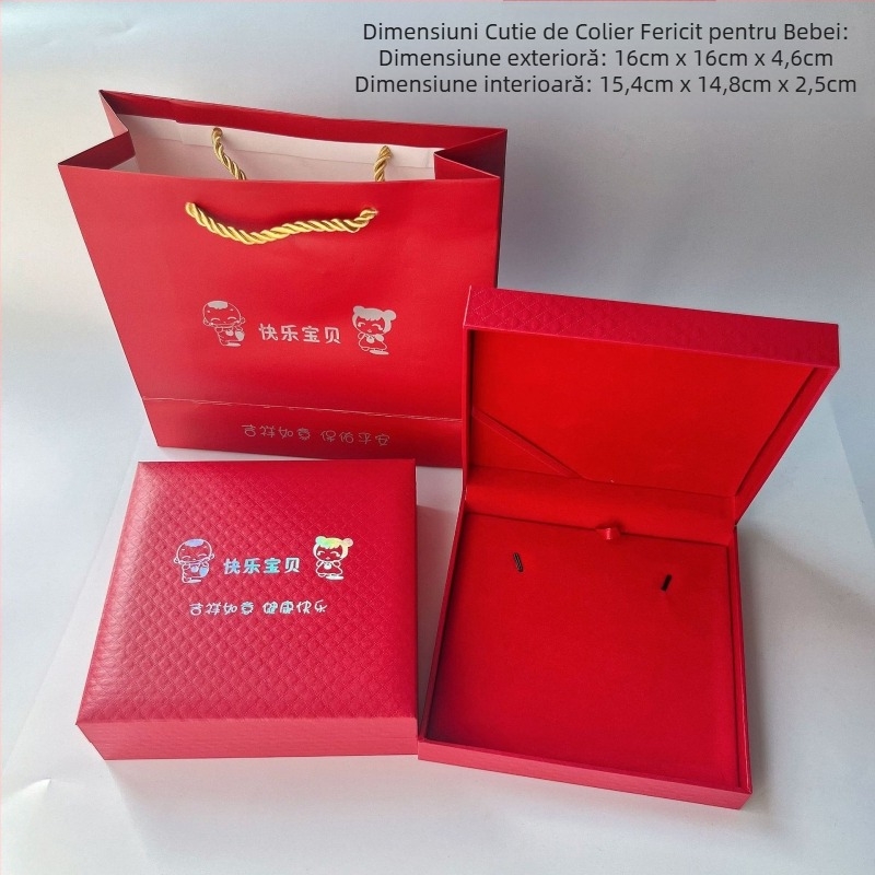 Cutie pentru bijuterii de depozitare — construcție din carton, destinată depozitării bijuteriilor, include o felicitare creativă