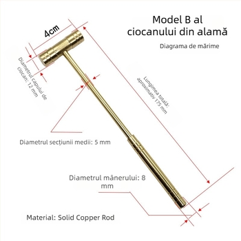 Cioc de reparat ceasuri, cu cap dublu detașabil; capul: fier/alamă/plastic; tijă: fier/alamă; potrivit pentru repararea ceasurilor și montarea de instrumente de precizie