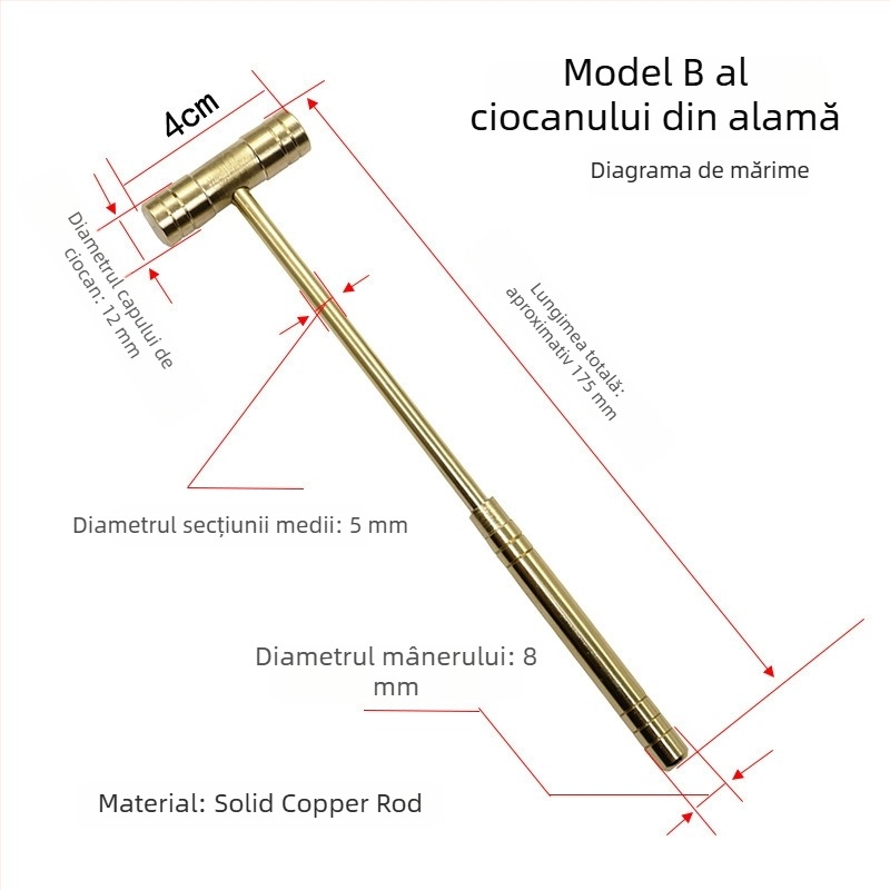 Cioc de reparat ceasuri, cu cap dublu detașabil; capul: fier/alamă/plastic; tijă: fier/alamă; potrivit pentru repararea ceasurilor și montarea de instrumente de precizie