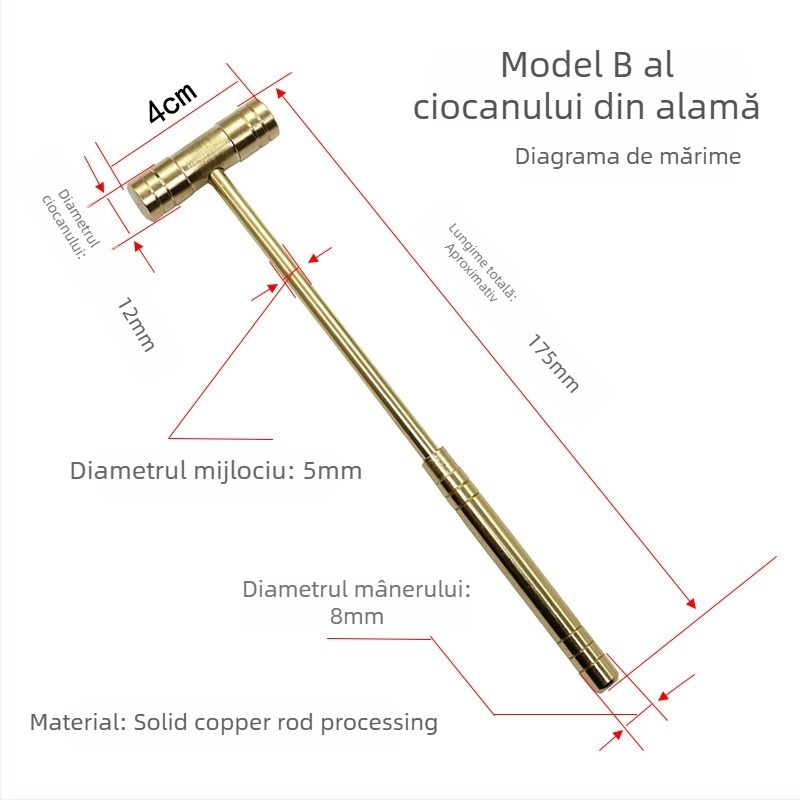Cioc de reparat ceasuri, cu cap dublu detașabil; capul: fier/alamă/plastic; tijă: fier/alamă; potrivit pentru repararea ceasurilor și montarea de instrumente de precizie