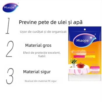 Față de masă de unică folosință din PE, pătrată, grosime îngroșată, fără model, non-biodegradabil.
