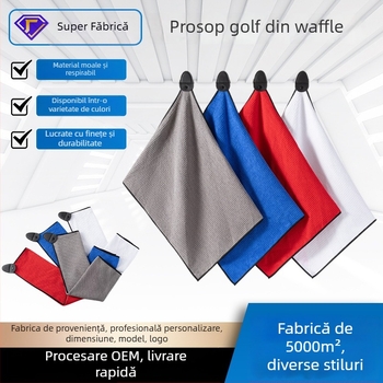 Prosop de golf din microfibră, 400 gsm, fibre amestecate, imprimare logo disponibilă, uscare rapidă și absorbție ridicată