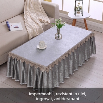 Față de masă pentru măsuța de cafea, impermeabilă, rezistentă la ulei, anti-derapare, dreptunghiulară, stil modern minimalist, lux ușor