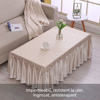 Față de masă pentru măsuța de cafea, impermeabilă, rezistentă la ulei, anti-derapare, dreptunghiulară, stil modern minimalist, lux ușor