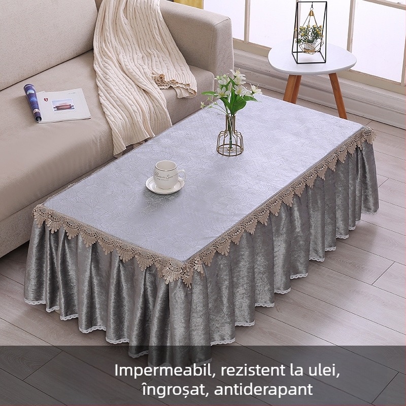 Față de masă pentru măsuța de cafea, impermeabilă, rezistentă la ulei, anti-derapare, dreptunghiulară, stil modern minimalist, lux ușor