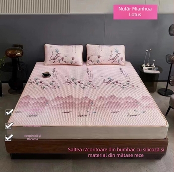 Set de lenjerie de pat din latex natural, răcire, 3 piese, broderie, stil modern minimalist, conținut latex >90%, personalizare disponibilă