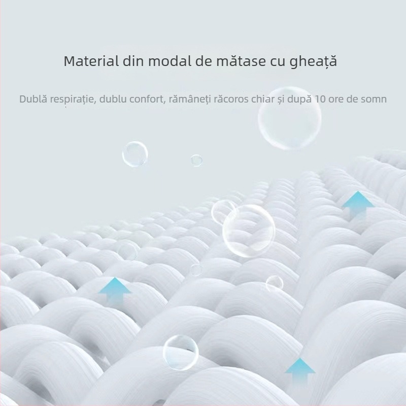 Set de lenjerie de pat din latex natural, răcire, 3 piese, broderie, stil modern minimalist, conținut latex >90%, personalizare disponibilă