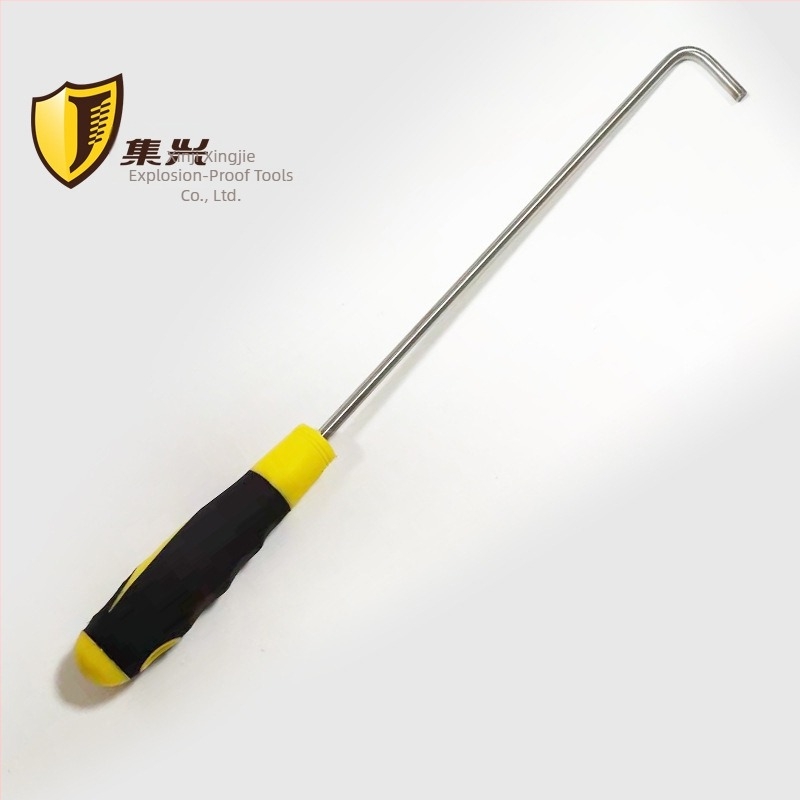 Cârlig din oțel inoxidabil 304 pentru ușă rulantă, cârlig simplu, 8 mm, mâner lung cu orificiu, mâner cauciucat-plastic