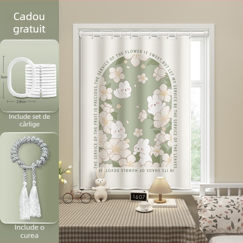 Cortină de duș din poliester, stil modern minimalist, model cu animale, personalizabilă