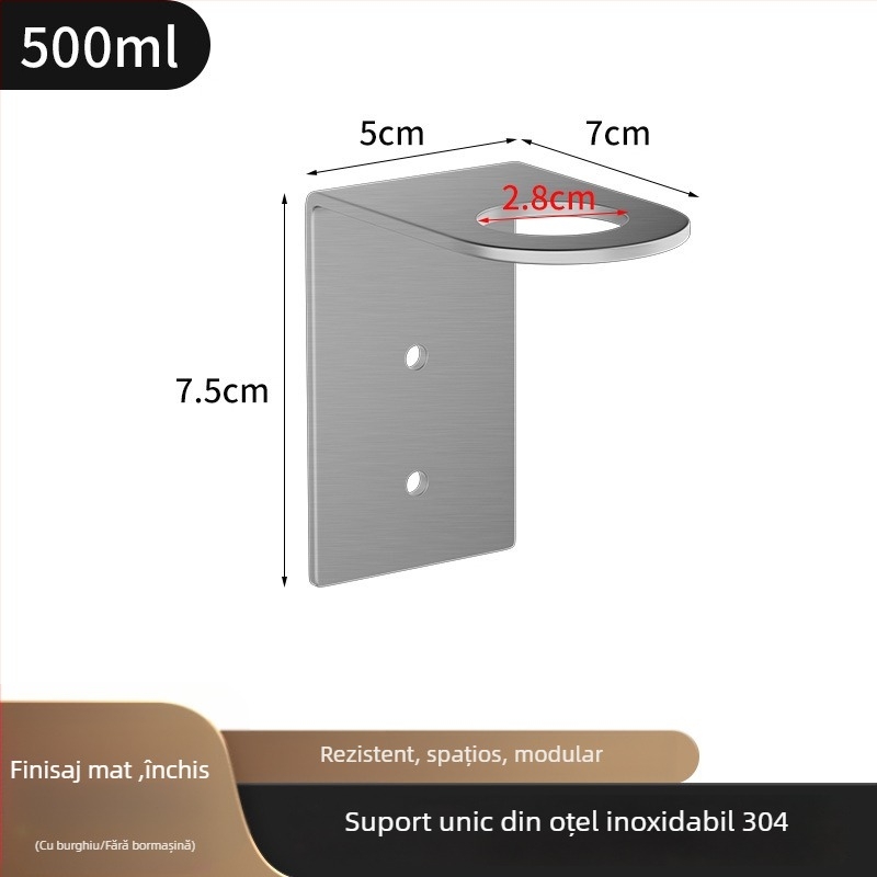 Suport pentru sticle din oțel inoxidabil 304, mecanism de presare manual, finisaj lucios, stil modern