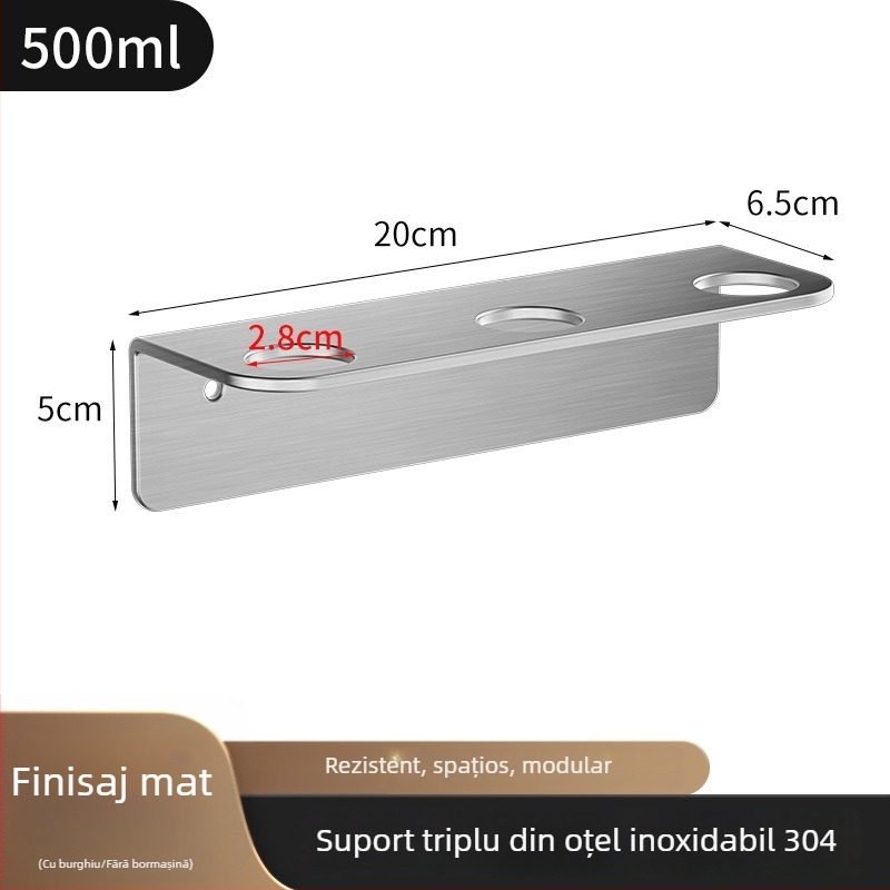 Suport pentru sticle din oțel inoxidabil 304, mecanism de presare manual, finisaj lucios, stil modern