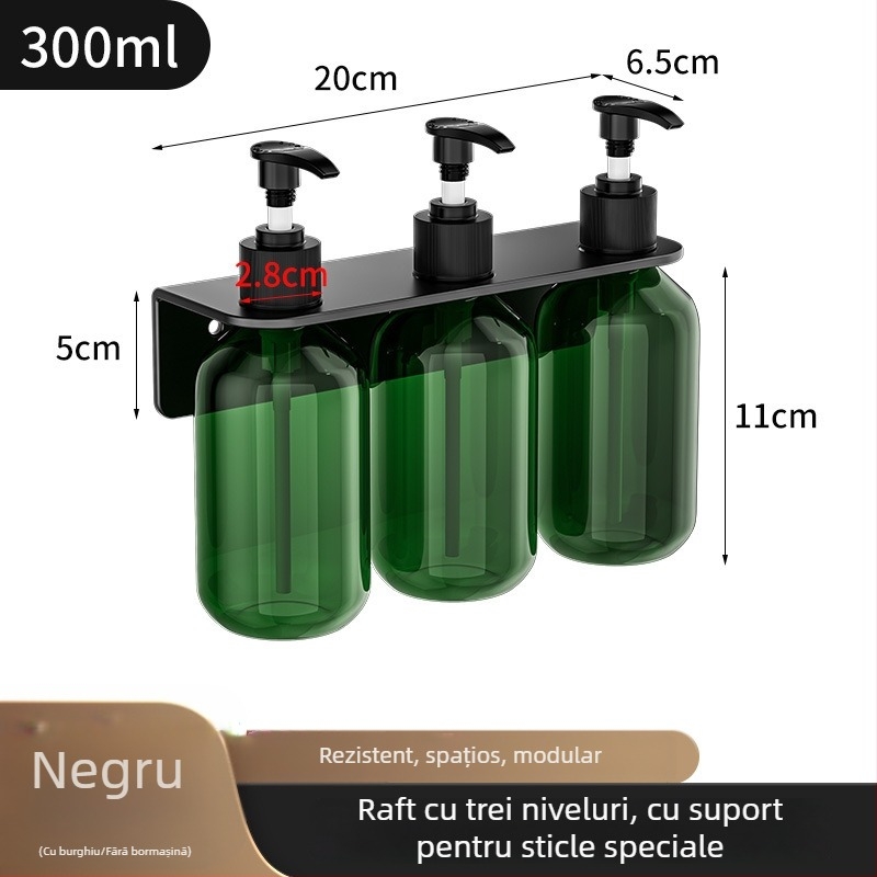 Suport pentru sticle din oțel inoxidabil 304, mecanism de presare manual, finisaj lucios, stil modern