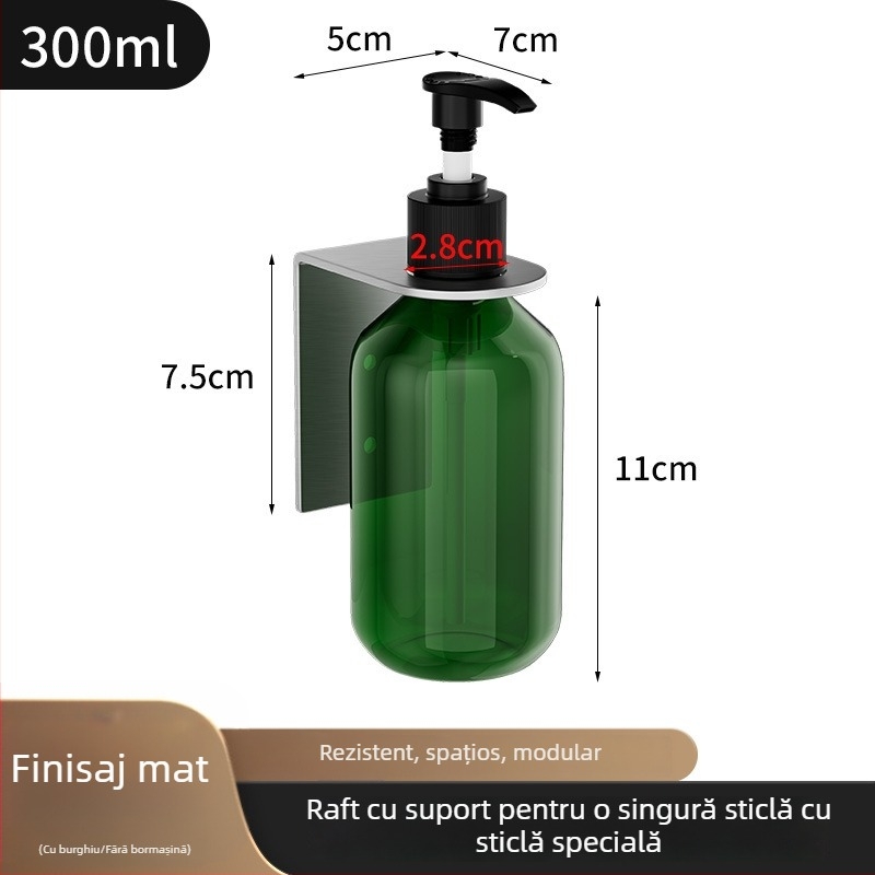 Suport pentru sticle din oțel inoxidabil 304, mecanism de presare manual, finisaj lucios, stil modern